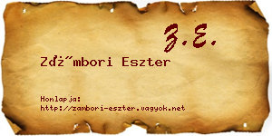 Zámbori Eszter névjegykártya